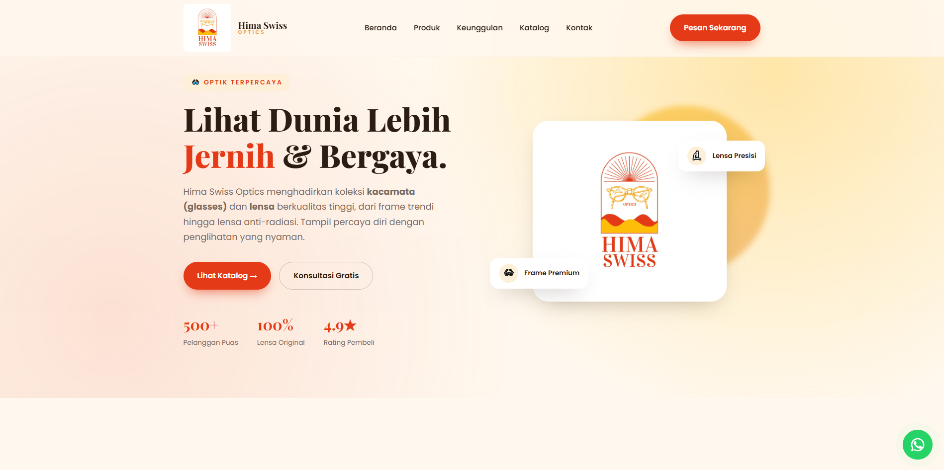 Website Fashion Hima Swiss Optik — portofolio Maerev Semarang
