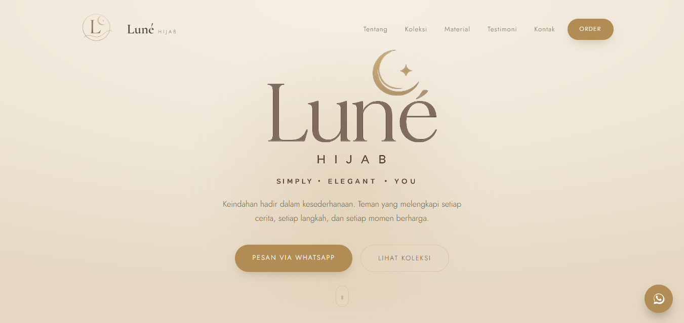 Website Fashion Lune Hijab — portofolio Maerev Semarang
